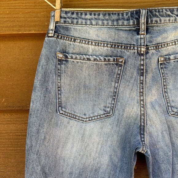 GAP Sexy Boyfriend Fit Embroidered Flowers Blue Jeans Size 6/28 - Picture 11 of 12